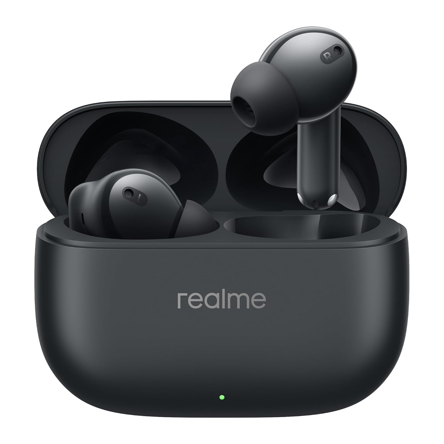Realme buds t310 true wireless in-ear earbuds with 46db hybrid anc, 360° spatialaudio, 12.4Mm dynamic bass driver, upto 40hrs battery and fast charging (vibrantblack)