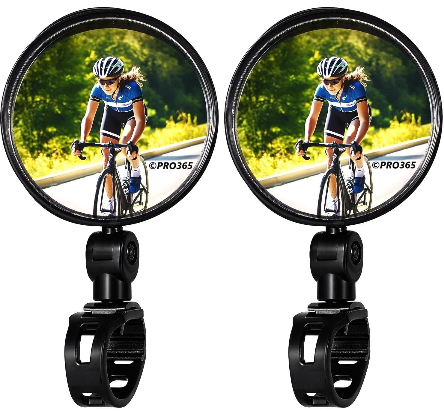 Pro365 premium bicycle rear view mirrors| 6 months warranty| protective film |adjustable 360°| handlebar convex mirror| 2 pieces|