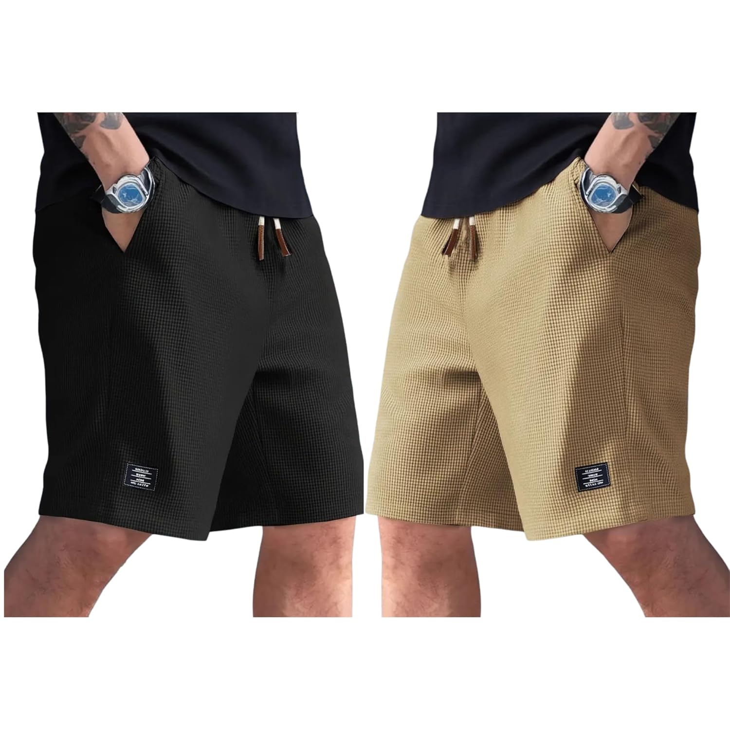 Fabripple men’s shorts combo (pack of 2) | lightweight & quick-dry sports/casualshorts with elastic waistband & side pockets