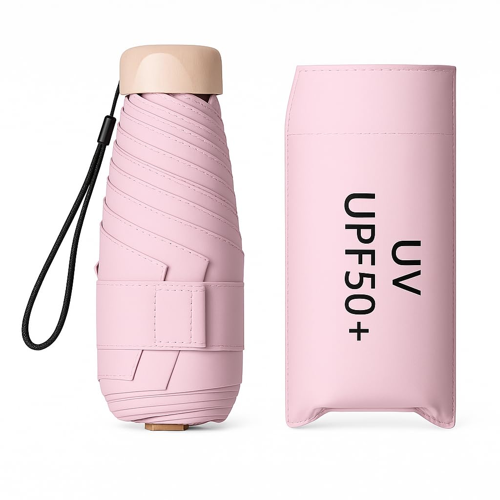 Woomzy compact travel umbrella, portable mini travel sun rain beach golf-elegant slim design small pocket umbrella for rain, uv protection lightweightumbrellas for girls and women