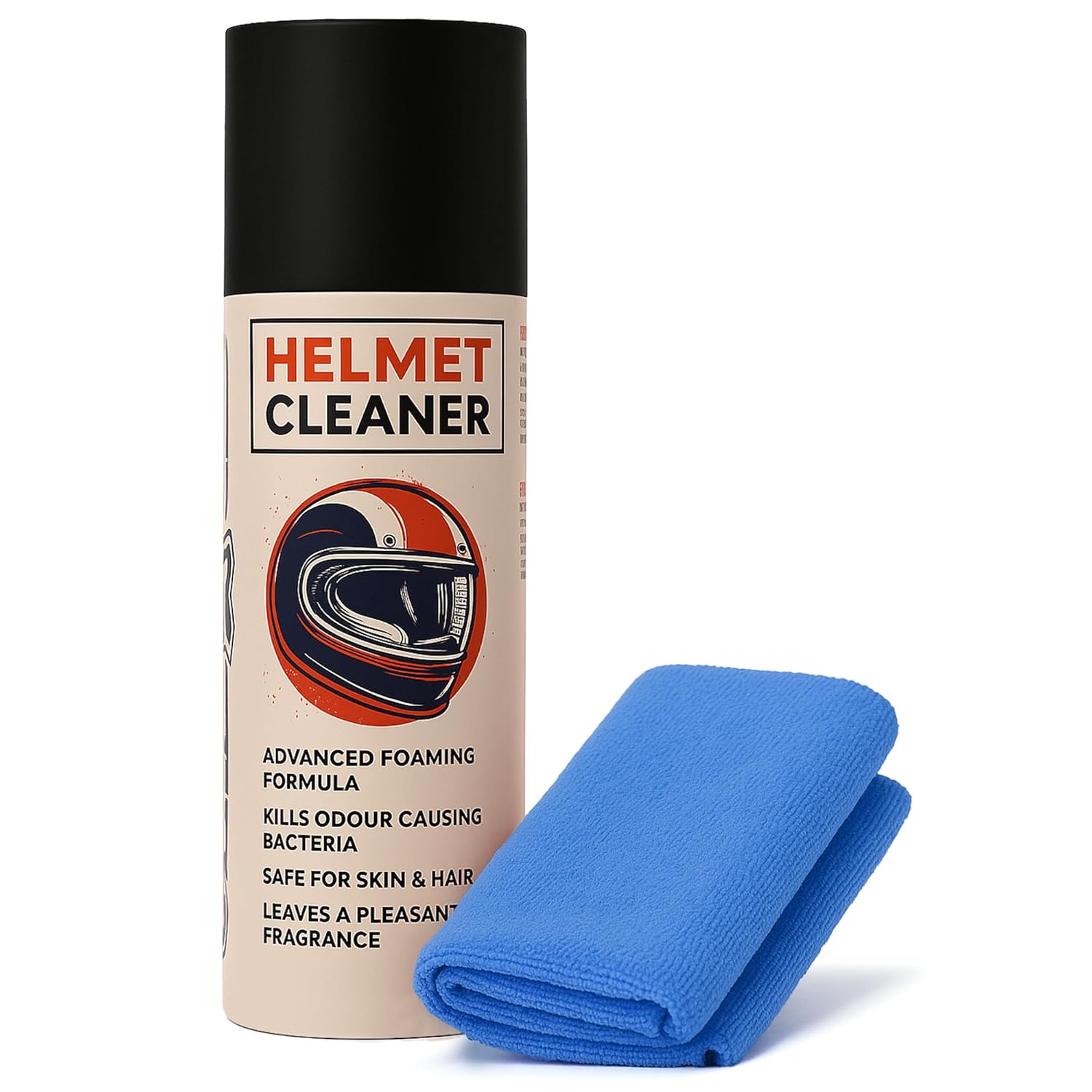 Shinexpro helmet cleaner & microfiber cloth, anti-bacterial foaming helmetcleaning spray, safe for hair & skin – helmet interior cleaner removes bad odor,helps deep clean with inner foam formulation