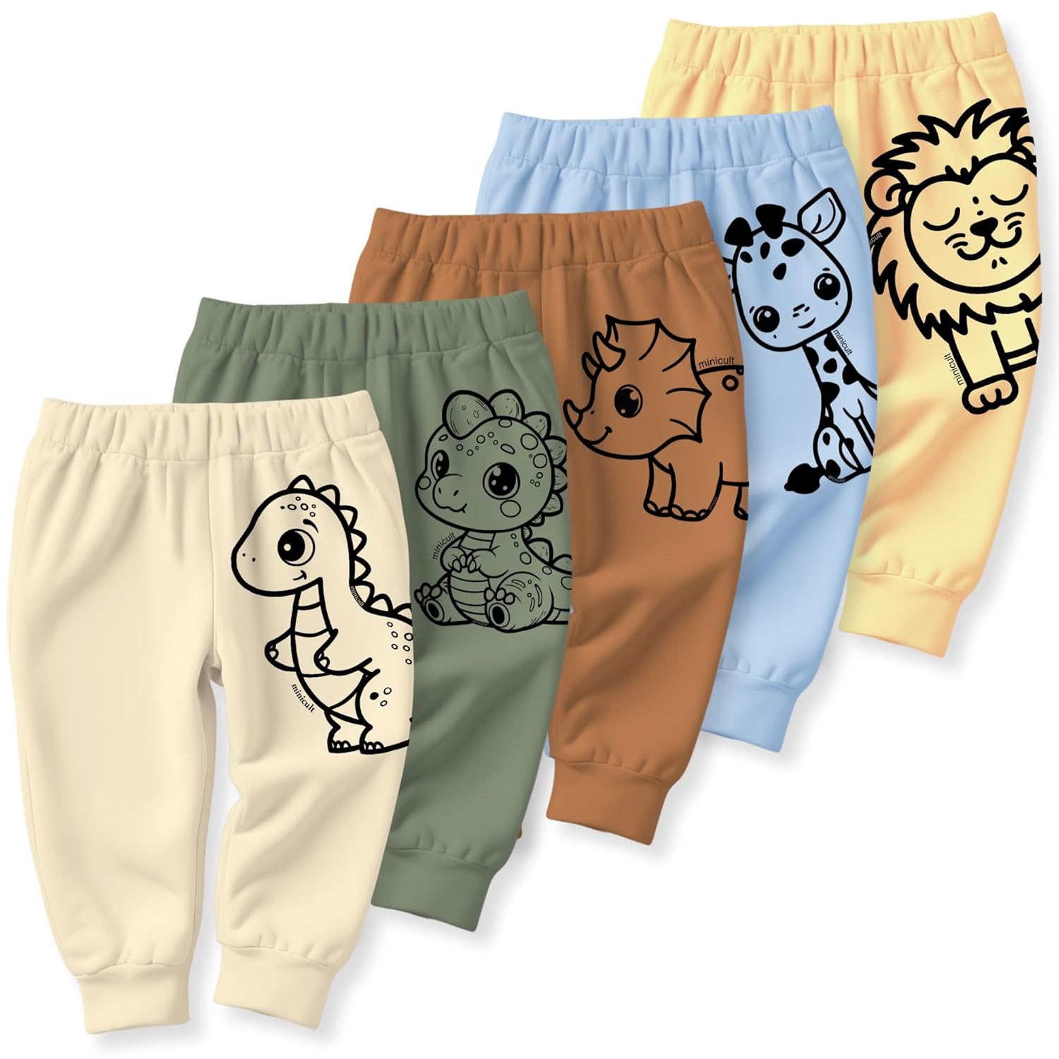 Minicult cotton pajama pants with all over print for boys and girls (multicolordesigns)(pack of 5)