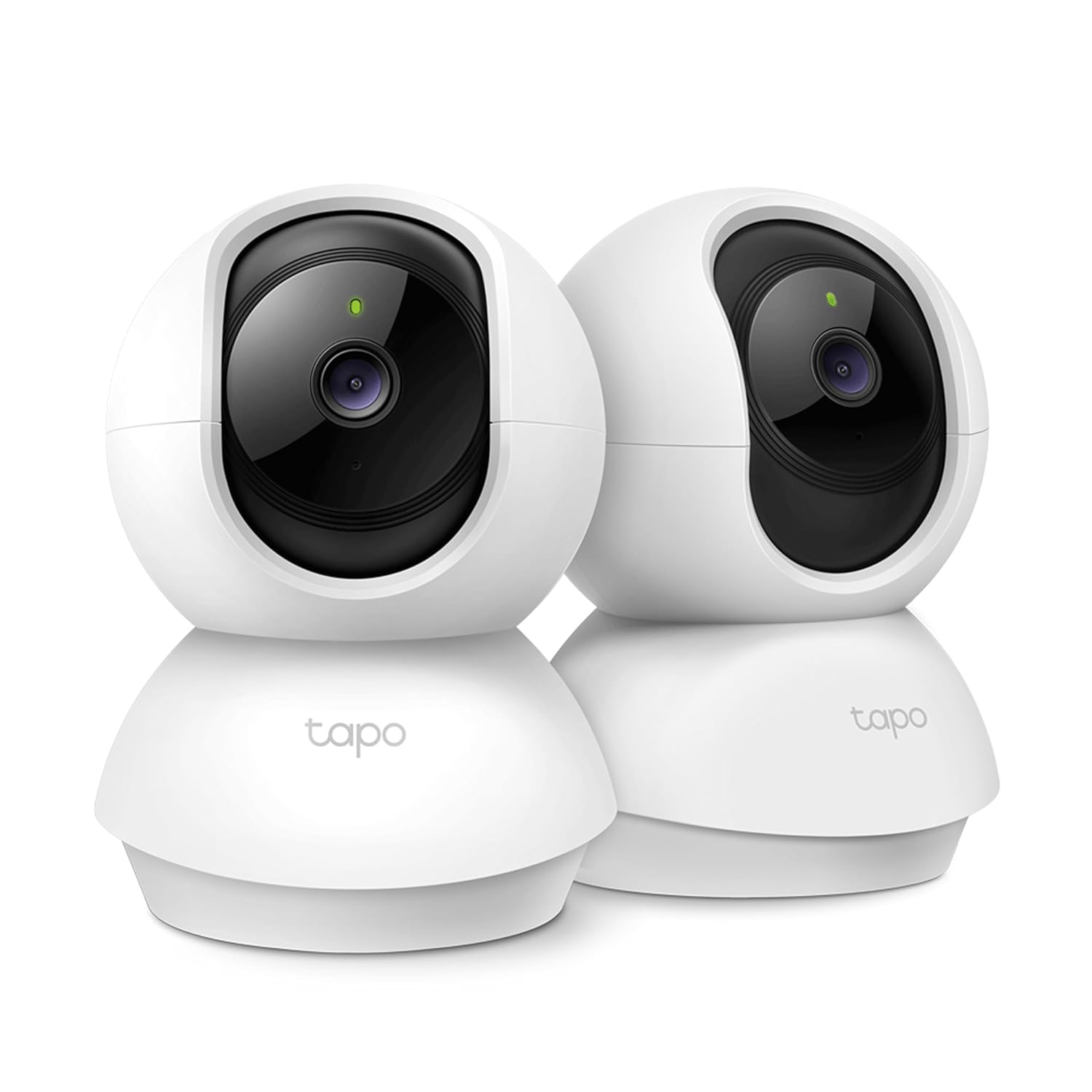 Tapo c210p2 360° 3mp 2k 2304 full hd 1296p video pan/tilt smart wi-fi securitycamera | alexa enabled | 2-way audio| night vision| motion detection | indoorcctv | pack of 2,white