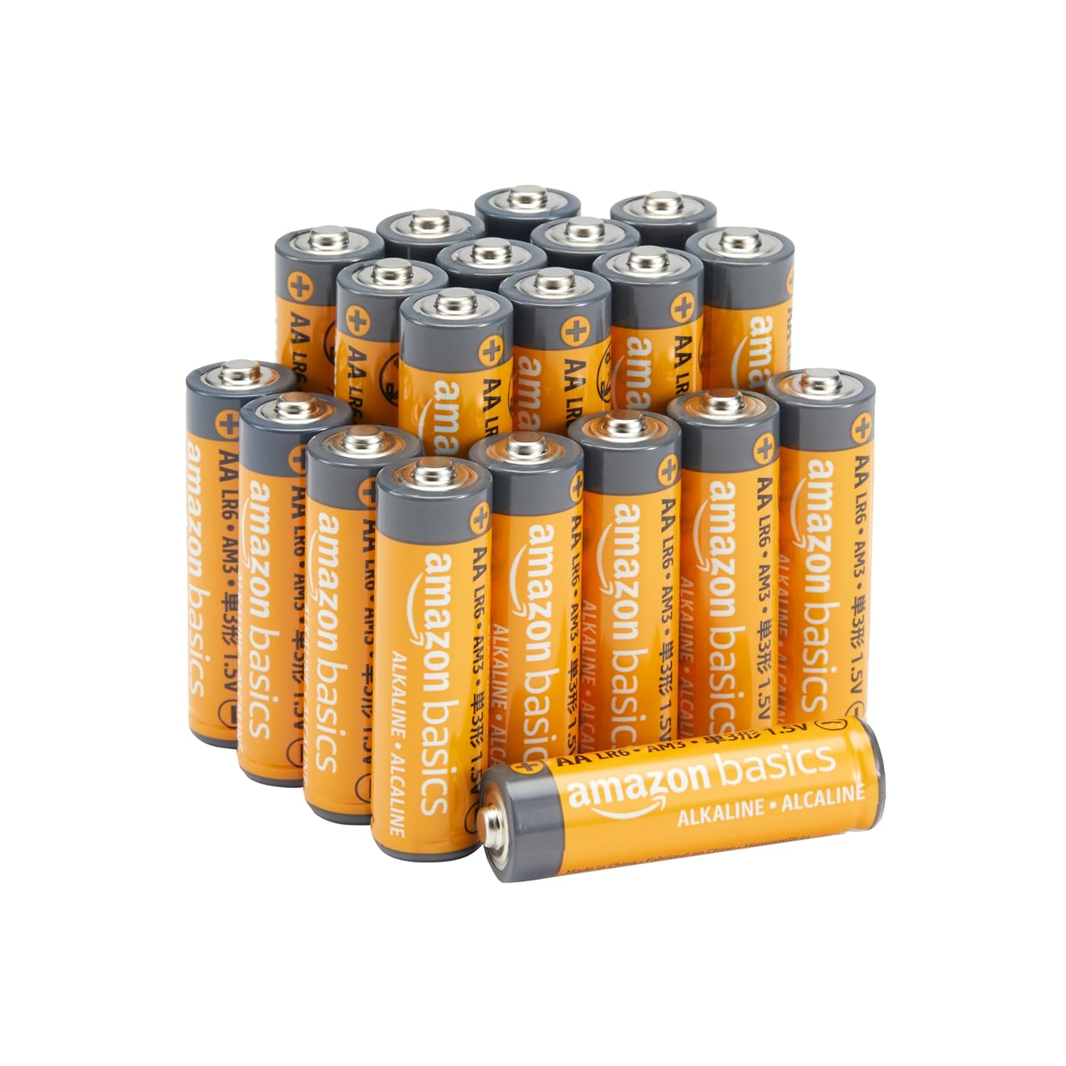 Amazonbasics aa performance alkaline non-rechargeable batteries (20-pack) -packaging may vary